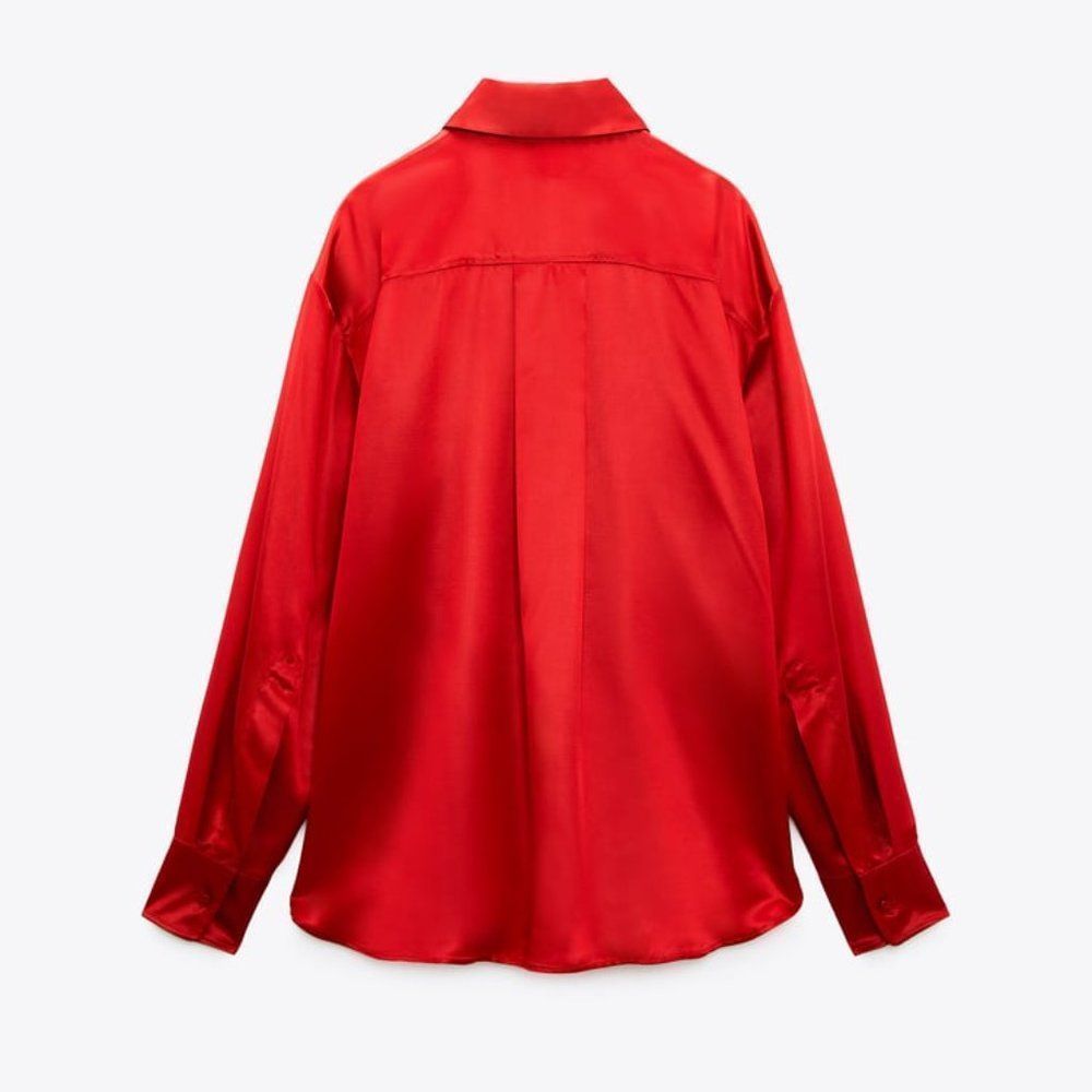 ZARA PURE SILK MODEST BLOUSE - NWT - Picture 2 of 4